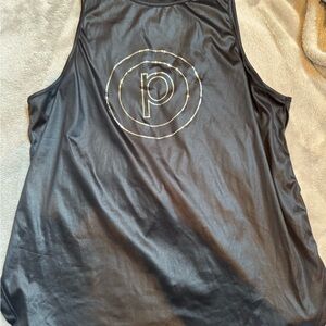 Pure Barre Black Sleeveless Top with Silver Logo